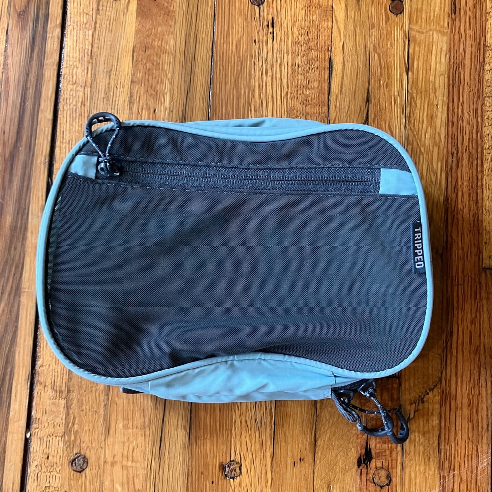 The Container Store Black and Blue Toiletry Bag